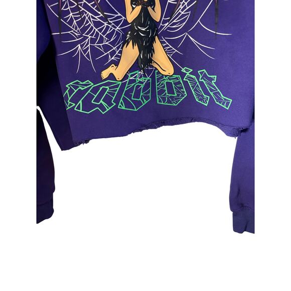 praying rabbit sweatshirt mens size large cropped or womens oversized - Picture 3 of 8